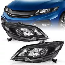 For 2014-2015 Honda Civic Coupe 2Dr Halogen Black Clear Headlights Pair (For: 2014 Honda Civic)