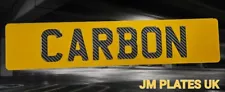 PAIR OF CARBON FIBRE 3D GEL or 5D CUSTOMISED SHOW PLATES *NOT FOR ROAD USE*