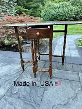 Vintage 1940’s OAK Drop Leaf Gateleg Table By Sheets Manuf Co. Ohio 36x27x26”