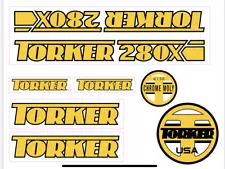 Torker 280X decal set - Old school BMX - 80s Restoration Stickers Clear Backed