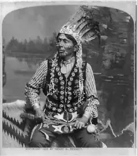 Ha-zah-zoch-kah (Branching Horns), a Winnebago Indian Old Photo