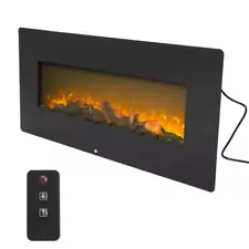 Electric 42" Wall Mounted Fireplace Home Space Heater 1400W Remote Durable