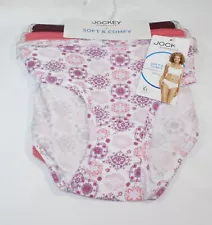 NWT set of 3 JOCKEY 2070 supersoft BIKINI in WINE CLAY WHITE medallions