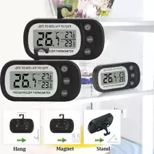 2pc Refrigerator Thermometer Digital Fridge Freezer Waterproof Large LCD Display