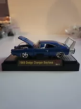 M2 Machines Detroit Muscle 1969 DODGE CHARGER DAYTONA BLUE W/White Tail Loose