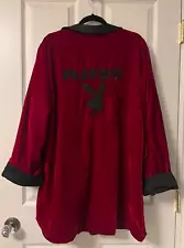 Vintage Playboy Costume Collection Velvet Robe Sz L Embroidered Red/Black