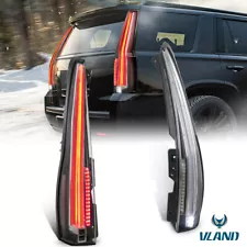 Pair LED Tail Lights Rear Lamps w/ Yellow Signal For 2007-2014 Cadillac Escalade