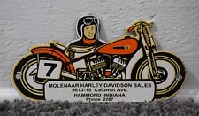 VINTAGE HARLEY DAVIDSON PORCELAIN SIGN RARE GAS OIL DEALER SIGN AD SALES SERVICE