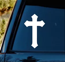 CROSS CHURCH CRUCIFIX for WINDOW WALL or LAPTOP DECAL RELIGION FAITH DECAL