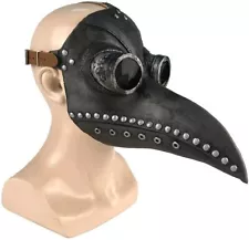 Plague Doctor Mask Birds Mouth Long Nose Beak Faux Latex Steampunk for Halloween