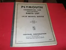 Mint Mopar 1939 Plymouth Commercial preliminary parts book, PT81