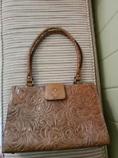 Patricia Nash Leather Western Tooled Purse Satchel Handbag