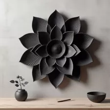 Flower Wall Sculpture ( Black )