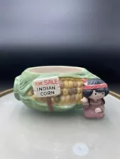 Vintage 5.5” Ceramic “Indian Corn For Sale” Planter Vase