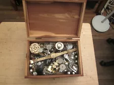 Junk Drawer lot old box jewelry lot old coins ring old watch estate sale jewelry