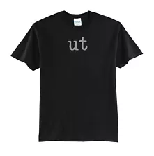 UT-BLACK T-SHIRT-NEW ALL SIZES-GREAT GIFT-USA-ABBREVIATION-UTAH