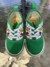 Vans Authentic Sesame Street Collab Lace Up Green Sneakers Toddler Size 7