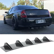 For Chrysler 300 SRT8 300C Carbon Fiber Rear Lip Bumper Diffuser 5 Fin Spoiler