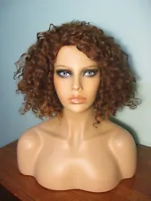brunette two tone brown with blonde curly WIG by IT'S A WIG