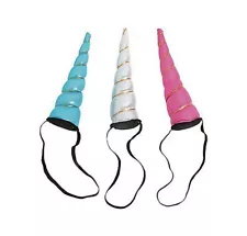 Unicorn Horn 7 Inch Halloween accessory PICK YOUR COLOR (PINK, BLUE, WHITE)