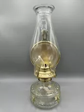 New 10” Wall Mount Oil Lamp With Glass Shade And New Wick.