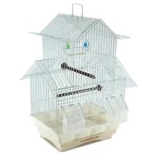 18" Small Parakeet Wire Bird Cage for Finches Canaries Hanging Travel Bird House