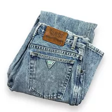 Vintage Guess Georges Marciano Jeans High Waist Blue Acid Wash 10110P Sz 27x30