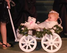 Flower Girl Pumpkin Wagon- Small size in Gloss White - Child's Wedding Wagon