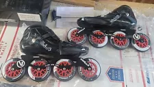 Vanilla Assassin Inline Speed Skates Black Size 13 Men's, 12.4 Inch 4x100. 195mm