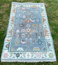 Colorful Oushak Pattern Modern Wool Rug Turkish Persian