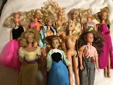 LOT OF VINTAGE OLD USED BARBIE DOLLS GET WHAT YOU SEE FREE SHIPPING PLEASE READ