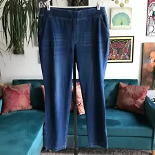 PURE JILL size XL Tall Indigo Blue Pull-On Stretch Waist Pants Pockets J JILL