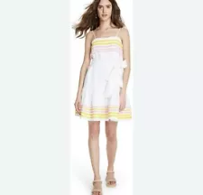 NWT Lisa Marie Fernandez For Target Ric Rac Dress White & Yellow Size Small