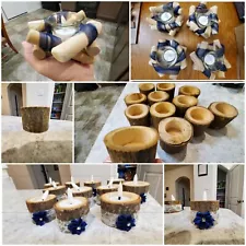 wedding decorations theme: rustic/outdoor  colors: navy blue/ivory