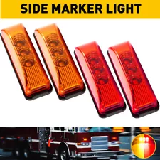 Amber Red Trailer Truck 4" 3-LED Side Marker Lights indicator Lamp Waterproof (For: 1994 Winnebago Adventurer)