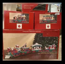 Dillards Trimmings Automated Christmas Train Set/Xtra Track and Cars VINTAGE