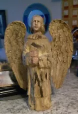 Antique Gabreil Wood Angel Santos Impressive at - 14." - Tall. 12" - Wide.