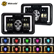 RGB 4x6" LED Headlights Halo DRL Hi-Lo Sealed Beam for Chevy K5 Blazer C10 C20