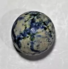 LARGE 1 1/4 in. SHOOTER MUTI BLUE GLAZE BENNINGTON CLAY MARBLE Estate Sale