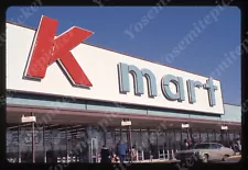 Sl87 Original Slide 1970's Kmart storefront huge sign entrance 834a