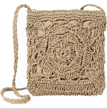 Joseko Straw Crossbody Bags Women Weave Shoulder Bag Summer Beach Wicker Purses