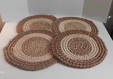 Vintage Braided Round Rag Rug Chair Bar Stool Pad Mat 15"~ READ