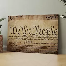 We The People United States Constitution USA History 1776 Canvas Wall Art Print