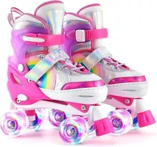 SULIFEEL Rainbow Unicorn RARE PINK VERS Light up Roller Skates for Girls