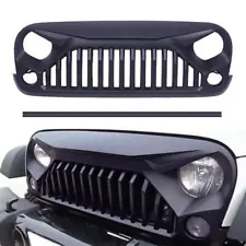 Front Bumper Grille Grill Matte Black Angry Bird For 2007-2018 Jeep Wrangler JK