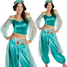 Harem Princess Jasmine Arabian Aladdin Fancy Dress Up Halloween Adult Costume US