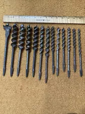 Vintage Auger Dill Bits for Brace Drills Lot of 13Auger Drill Bits Lot Of 13