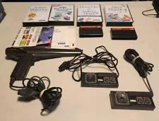 Original Sega Master System Lot - 2 Controllers 3020, Light Phaser 3050, & Games