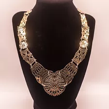 Mary Ann Scherr Filigree Necklace - Gold Tone 18"