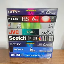 blank vhs tapes new sealed Sony TDK JVC Fujifilm Maxell Scotch pick and choose